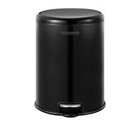 Fackelmann Milano - Pattumiera a pedale da 3 l, elegante pattumiera in nero opaco, supporto per sacchetti integrato, adatto per bagno e WC degli ospiti