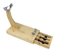 Fackelmann Morsa Porta Prosciutto "Jamonero" con cassetto contenente 2 coltelli e 1 affila coltelli, per affettare comodamente salumi, in legno di faggio
