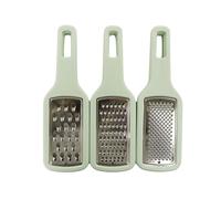 Fackelmann Ocean Set di 3 grattugie da cucina, impilabili, facili da riporre, in acciaio inox e polistirolo, lavabili in lavastoviglie, 21 x 6,5 x 4 cm, verde acqua, 1 pz.