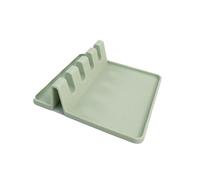 Fackelmann Ocean Supporto per utensili da cucina, parte funzionale in silicone, materiale morbido con le superfici, igienico e resistente, colore verde acqua, 14 x 14 x 4 cm