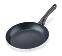 FACKELMANN Padella Arcadalina 24 cm - padella antiaderente in alluminio riciclato al 90% e rivestimento in ceramica - padella a induzione per cucinare e friggere - senza PFAS nero/bianco