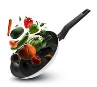 FACKELMANN Padella Balance 20 cm, padella antiaderente in alluminio riciclato al 90% con manico ergonomico in plastica, piccola padella a induzione per cucinare e arrostire