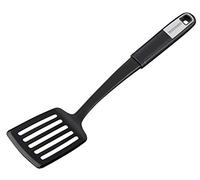 Fackelmann paletta da cucina 33 cm SENSE, spatola con parte funzionale in plastica, manico antiscivolo Soft Touch, per padelle e pentole rivestite (colore: argento/nero), quantità: 1 pezzo.