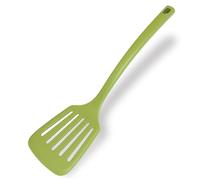 Fackelmann Paletta forata da cucina, spatola in silicone antistatico, paletta rigata per fritti, anima interna in acciaio, dimensioni 33x8,3 cm, Linea Oliva