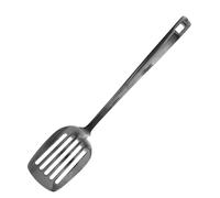 Fackelmann Paletta forata, materiale in acciaio inossidabile riciclato, alto spessore lucido, lavabile in lavastoviglie, dimensioni 36 x 7,5 cm spessore 3,5 mm