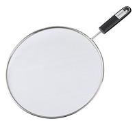 Fackelmann Paraspruzzi Ø 29 cm SENSE inserto a maglia stretta per utensili da cucina a griglia fine, con manico antiscivolo Soft Touch (colore: argento/nero), quantità: 1 pezzo