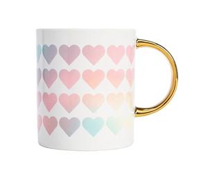 FACKELMANN Paris Hilton - Elegante tazza a forma di cuore in ceramica, 450 ml, perfetta per caffè e tè, grande capacità, lavaggio a mano, non adatto al microonde
