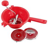 Fackelmann Passaverdure, ø 20 cm, con 3 Lame Differenti, Argento, Rosso