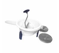 Fackelmann Passaverdure con 2 dischi intercambiabili in acciaio inossidabile, Lavabile in lavastoviglie dimensioni Ø20x31 cm, dimensioni dei fori nei dischi di 0,02 e 0,04 cm