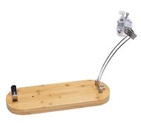 Fackelmann Pieghevole Girevole in bambù, prosciutto, Design Moderno, Legno Verniciato e Supporto in Acciaio Cromato, Base 48 x 19,5 x 3 cm, 1 pz