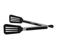 Fackelmann Pinza multiuso in PBT lunghezza 23 cm, resistente al calore fino a 220 °C, cassaforte per pentole antiaderenti, meccanismo di bloccaggio, lavabile in lavastoviglie, argento/nero (687980)