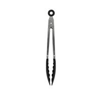 Fackelmann Pinze da portata iniziali in plastica PP con manico in acciaio inox, 27,5 cm, nero, argento