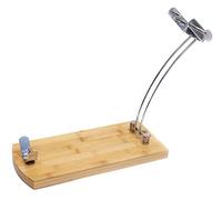 Fackelmann Prosciutto pieghevole in bambù, prosciutto per pallet o prosciutto, design fresco, base in legno di bambù e supporto in acciaio cromato, 37 x 16 cm, 1 pezzo