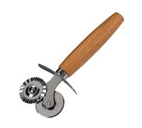 Fackelmann Rotella per ravioli o biscotti - Rotella per impasto in acciaio inox con lega di zinco - Per pasta fatta in casa - Manico ergonomico in legno di faggio