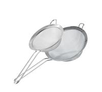 Fackelmann Set 2 Colini a rete fina, in acciaio inossidabile, colini da cucina 10 e 15 cm, per lavare e colare riso, cereali, quinoa, setaccio per farina, zucchero, spezie, lavabili in lavastoviglie