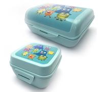 Fackelmann Set 2 Lunch Box Contenitori Alimentari per Bambini con Chiusura a Clip, Portapranzo in Plastica BPA-Free con Design Mostrini, Lavabile in Lavastoviglie e Sicuro per gli Alimenti