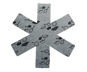 Fackelmann Set 2 Protezioni AntiGraffio per pentole e padelle, in Feltro (Colore: Grigio/Nero), quantità: 1 Pezzo