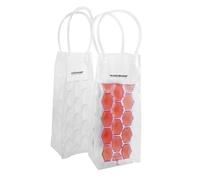 Fackelmann Set 2 Sacchetti Refrigeranti per Bottiglie da 0,75L e 1L, Borsa Termica Porta Bottiglia con Manici per Vino e Acqua, Glacette Portatile con Gel Refrigerante, Colori Bianco e Rosso 37x10 cm