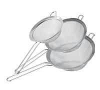 Fackelmann Set 3 Colini in acciaio inox, Colino da cucina a rete fine per farina, zucchero a velo, riso, tè, setaccio per pasta, mini scolapasta per frutta e verdura, 10, 15, 19 cm