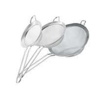 Fackelmann Set 3 Colini Maglia Fine Acciaio Inox, Colino da Cucina Rete Fina per Farina, Zucchero a Velo, Riso, Tè, Setaccio per Frutta, Verdura, Colini da 7.5, 10, 15 cm Lavabili in Lavastoviglie