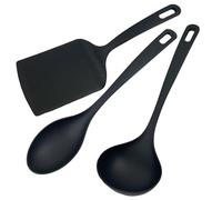 Fackelmann Set 3 Mestoli Cucina in Nylon Antigraffio, Utensili Antiaderente: Mestolo, Cucchiaio da Servizio, Paletta Lasagne - Resistenti al Calore 200°C, Lavabili in Lavastoviglie e Leggeri