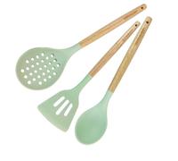 Fackelmann Set 3 Utensili da Cucina in Silicone Resistente, Paletta Fritti, Schiumarola e Cucchiaio, Mestoli Antiaderenti per Pentole e Padelle, Linea Ocean