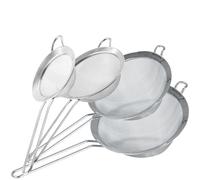 Fackelmann Set 4 Colini Maglia Fine Acciaio Inox, Colino da Cucina Rete Fina per Farina, Zucchero a Velo, Riso, Tè, Setaccio per Frutta, Verdura, Colini da 7.5, 10, 15, 19 cm Lavabili in Lavastoviglie