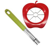 Fackelmann Set Affetta Mele e Levatorsoli in Acciaio Inox, Taglia Mele a Spicchi con Rimuovi Torsolo, Utensili per Mele e Pere, Taglia Frutta per Macedonie, Dolci, Crostate e Snack