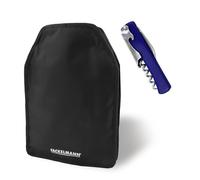 Fackelmann Set Cavatappi Sommelier Acciaio Inox Multifunzione 3-in-1 e Raffredda Bottiglie Elegante Nero con Gel Integrato, Kit Enologico Essenziale per Vino, Spumante e Champagne