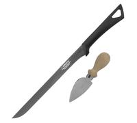 Fackelmann Set Coltelli 2 Pezzi per Formaggi Duri e Salumi, Coltello a Goccia per Grana e Formaggio Stagionato, Affettasalumi Lama 25.5 cm in Acciaio Inox, Utensili da Taglio di Precisione