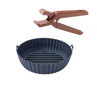 Fackelmann Set Cucina Tagliacastagne con Lama Acciaio Inox e Stampo Rotondo in Silicone per Friggitrice ad Aria Ø 18 cm Interno Ø 15 cm, Kit Incidi Castagne e Teglia Circolare Senza BPA per Air Fryer