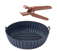 Fackelmann Set Cucina Tagliacastagne con Lama Acciaio Inox e Stampo Rotondo in Silicone per Friggitrice ad Aria Ø 22,5 cm Ø Interno 18 cm, Kit Incidi Castagne e Teglia Circolare Senza BPA per Air Frye