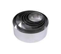 Fackelmann Set da 6 Coppa pasta Professionali, per impiattare e formare verdure, frolla ed impasti, materiale in Acciaio Inossidabile, Dimensioni diametri Ø5/6/7/8/10/12 x 4,5 cm di altezza