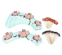 Fackelmann Set Decorazione Cup Cake/Muffin Pirati, Multicolore
