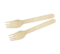 Fackelmann - Set di 30 forchette monouso in legno FSC, forchette monouso biodegradabili, legno certificato FSC, 16 x 2,5 cm