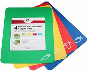 FACKELMANN Set di 4 taglieri flessibili, multiuso, rettangolari, confezione da 4 pezzi, codificati a colori per alimenti, lavabili in lavastoviglie, 38 x 30,5 x 2 cm, blu, rosso, giallo e verde