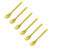 FACKELMANN | Set di 6 cucchiai per uova da colazione 14 cm | Colore: giallo | plastica di alta qualità | ideale per il tavolo della colazione