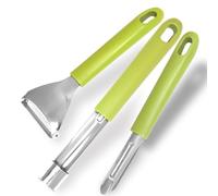 Fackelmann Set di Pelaverdura da cucina 3 pezzi, parte funzionale in acciaio inox, pelaverdure ideali per frutta, verdura e tuberi, levatorsoli per mela e pera