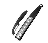 Fackelmann Set Grattugia e Pelaverdure da cucina, 2 pezzi, set grattugia e pelapatate in acciaio inox, per grattugiare ortaggi, per verdure alla julienne