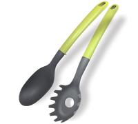 Fackelmann Set Mestoli da cucina 2 pezzi, servispaghetti e cucchiaio, materiale in nylon, mestoli da cucina lavabili in lavastoviglie, utensili resistenti al calore fino a 200 °C, Linea Oliva