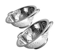 Fackelmann Set Scolapasta 20 e 24 cm, per scolare pasta, riso, verdure, materiale in acciaio inossidabile, colapasta con base d'appoggio, lavabile in lavastoviglie