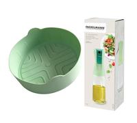 Fackelmann Set Stampo in silicone e Oliera Spray, Accessori per Friggitrice ad Aria, Stampo da forno Riutilizzabile per Cucinare Senza Olio, Resistente al Calore e Lavabile in Lavastoviglie