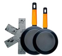 Fackelmann Soft Set di 2 padelle antiaderenti, 20/24 cm e 2 protezioni in alluminio forgiato, manico soft touch ergonomico, antiaderente in ceramica resistente fino a 400 °C, adatte per induzione