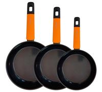 Fackelmann Soft Set di 3 padelle antiaderenti, 20/24/28 cm, in alluminio forgiato, manico soft touch, ergonomico, rivestimento antiaderente in ceramica, resistente fino a 400 °C, adatte per induzione