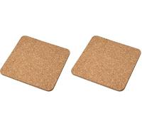 Fackelmann Sottopentola, sottobicchiere, di forma quadrata, materiale in sughero naturale, resistente al calore, per proteggere superfici, lavare a mano, dimensioni 19x19 cm (Confezione da 2)