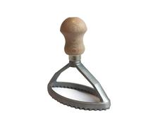 Fackelmann Stampino per ravioli ovali, manico ergonomico in legno di faggio e parte funzionale in alluminio, dimensione 10,5x5x10cm, Linea Home Cooking Italian Pasta
