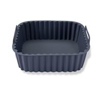 Fackelmann Stampo in silicone per friggitrice ad aria calda - 17 cm liscio, rettangolare, grigio cenere, per piatti croccanti senza attaccare, lavabile in lavastoviglie