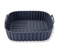 Fackelmann Stampo per Friggitrice ad Aria Quadrato in Silicone 19 cm, Teglia Contenitore Riutilizzabile Antiaderente, Fino a 230°C, Manici per Forno a Microonde, Friggitrice ad Aria e Lavastoviglie