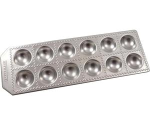 Fackelmann Stampo per Realizzare Ravioli Fatti in casa, con 12 impronte dalla forma tonda, materiale in resistente alluminio, dimensioni 34x11,5x2 cm, Linea Sybaris