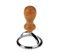 Fackelmann Tagliapasta per ravioli - Stampino per ravioli in acciaio inox con lega di zinco - per pasta fatta in casa - Manico ergonomico in legno di faggio dall'aspetto italiano, marrone